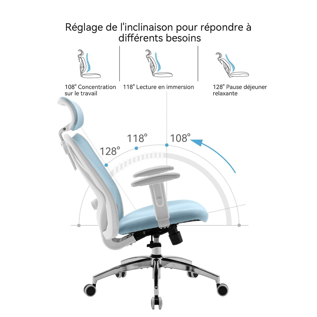 SIHOO M18 Ergonomic Office Chair, Mesh Back Desk Chair with Headrest