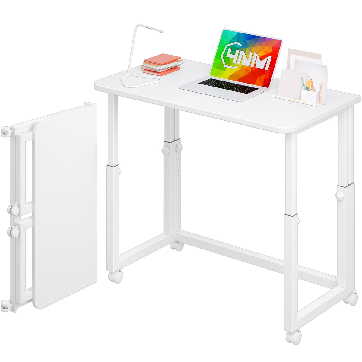 4NM 27.5-Inch Folding Student Desk with Wheels