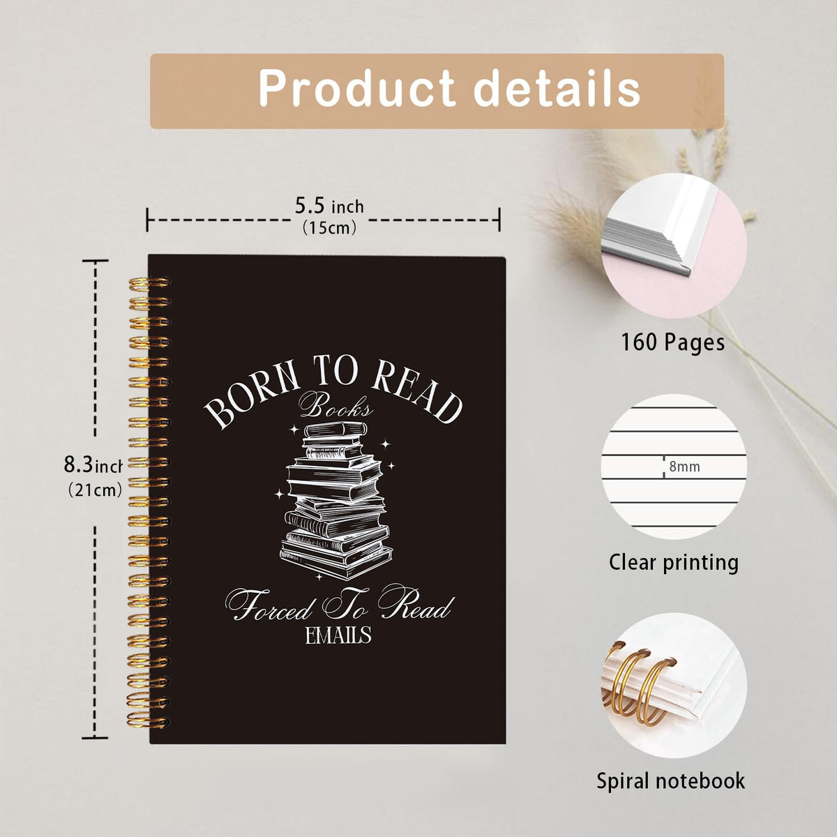 Funny Black Cat Spiral Notebook,Office Notebooks for Work