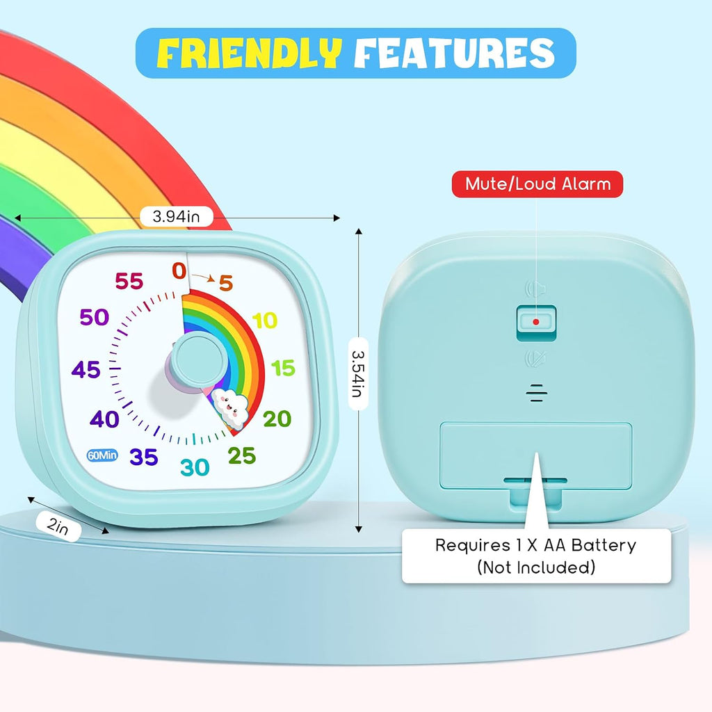Visual Timer for Kids, 60-Minute Countdown Silent Operation Timer