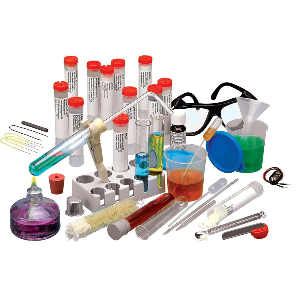 Thames & Kosmos Chem C2000 (V 2.0) Intermediate Chemistry Set | 250 Experiments, 128-Page Full-Color Lab Manual, Real Lab Equipment & Alcohol Burner | Parents' Choice Silver Award | Ages 11+