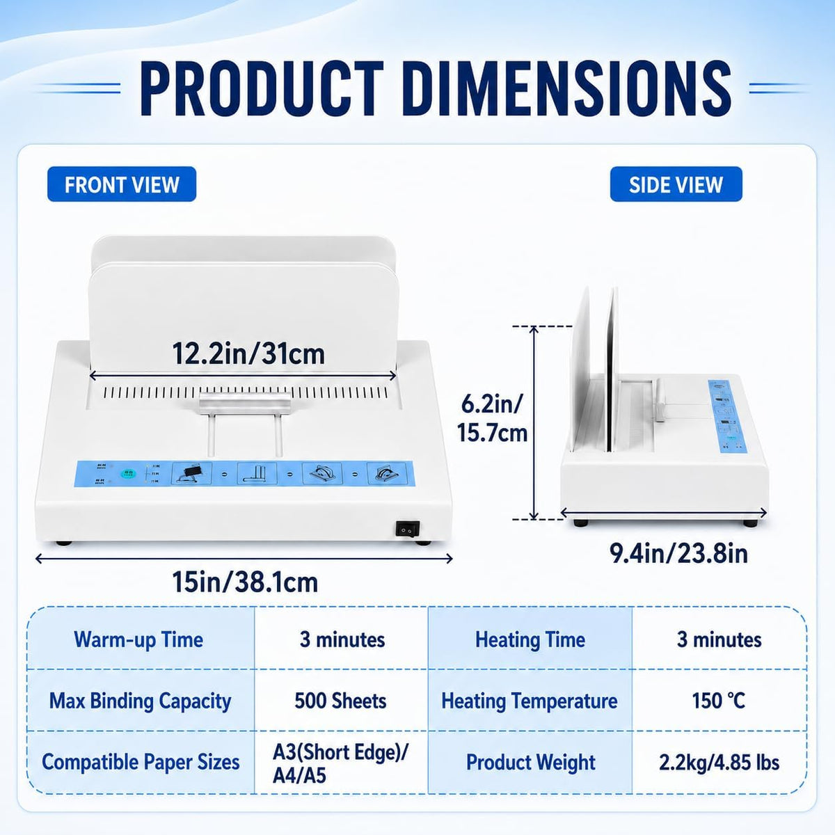Thermal Binding Machine 500 Sheets Capacity, Book Binding Material