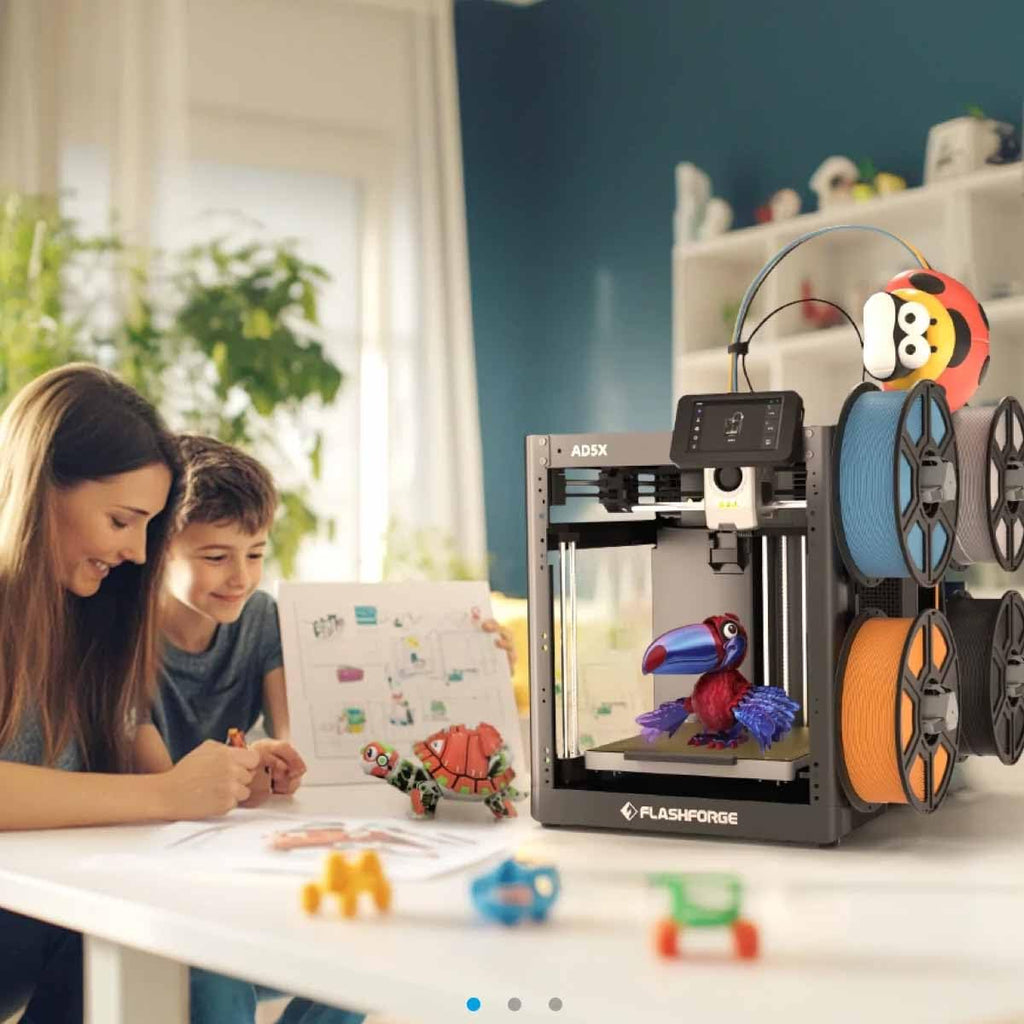 FLASHFORGE Adventurer 5M 3D Printer, 600mm/s High-Speed, 1 Click Fully Auto Leveling, Upgraded Direct extruder Quick Detachable 280°C Nozzle, Dual-Sided PEI Coating Plate, Print Size 220x220x220mm
