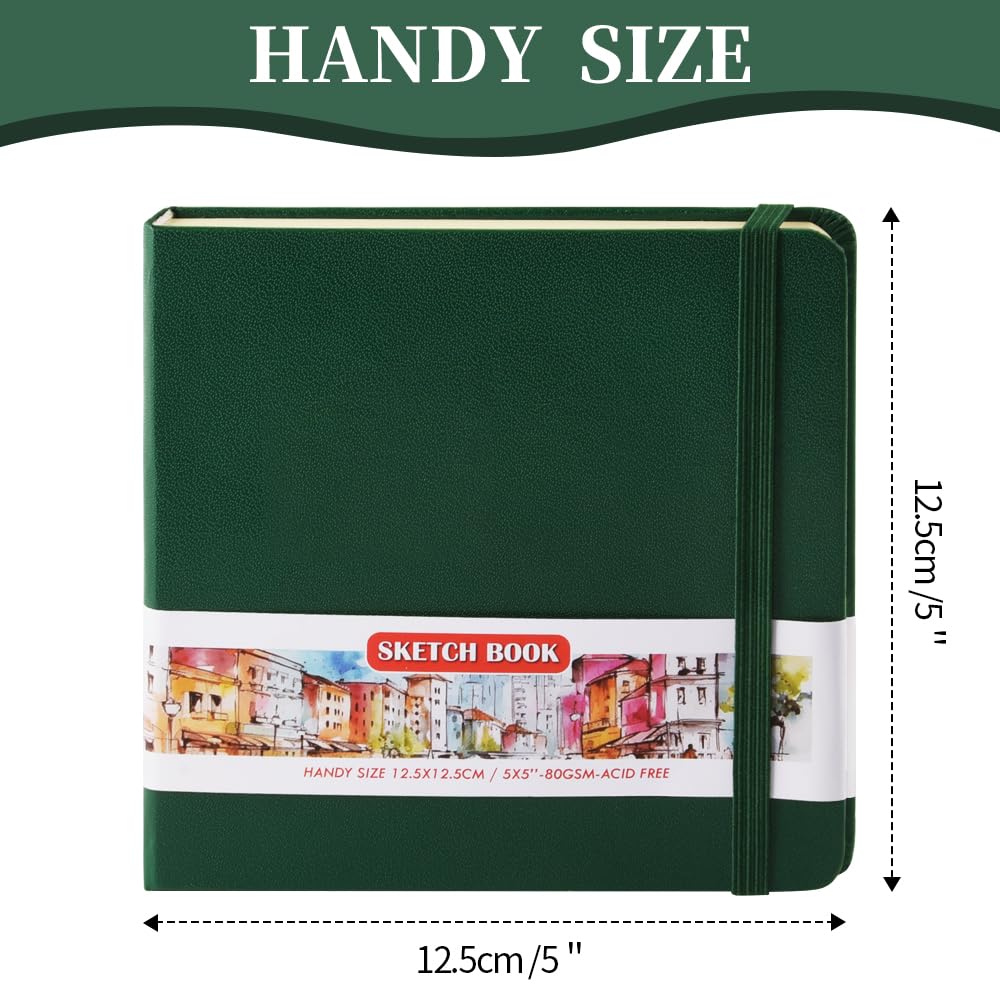 E-WEICHEN Hardcover Art Sketchbook – 100 Pages, 80 GSM Acid-Free Paper | PU Leather & Cloth Cover Options