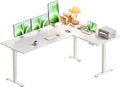 Casaottima: 63" L-Shaped Electric Height-Adjustable Standing Desk
