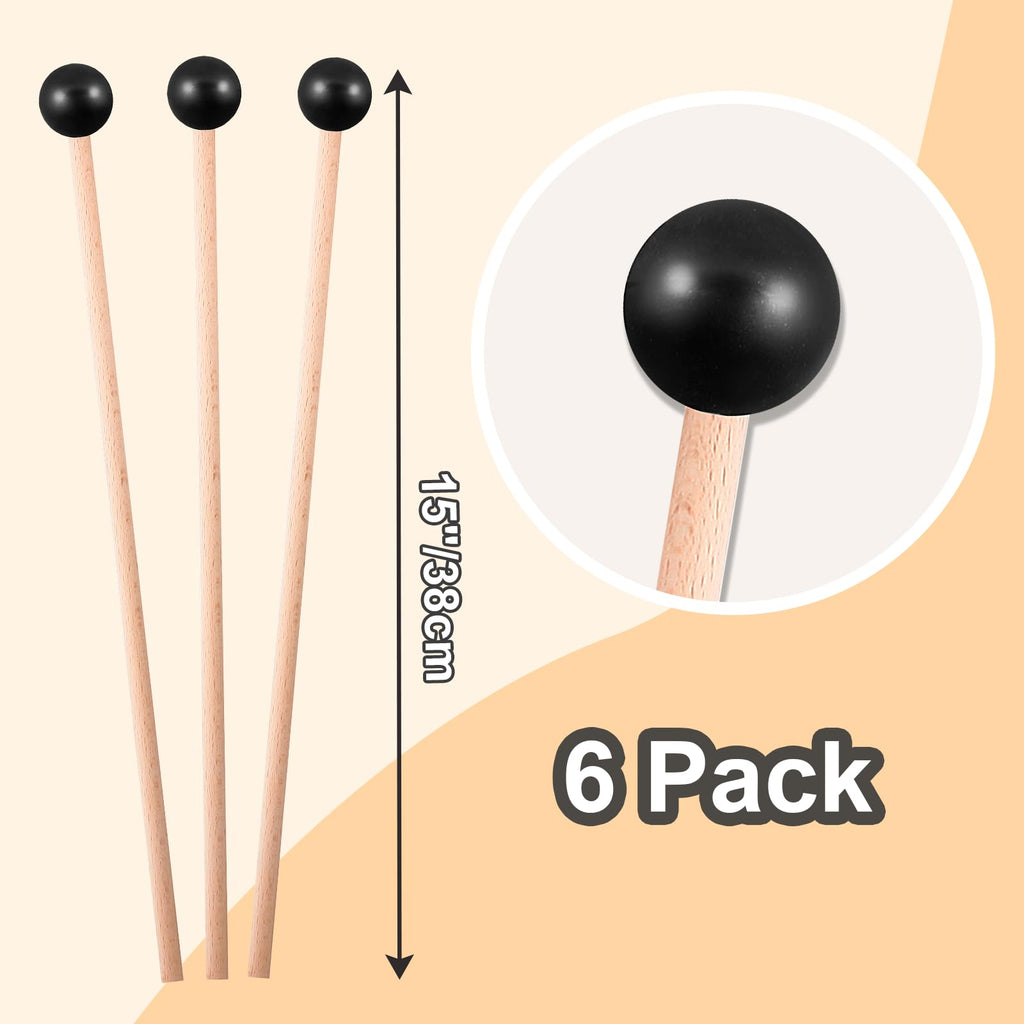 Luomorgo Glockenspiel Mallets, Rubber Head Xylophone Mallets, 2 Pcs