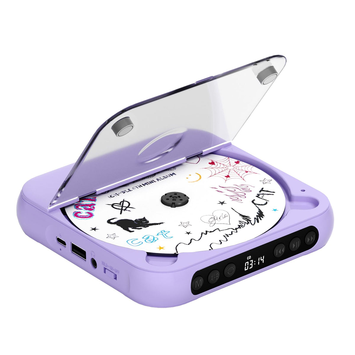 ENVYCLOUD Rechargeable CD Player with Speakers for Learning (K–12)