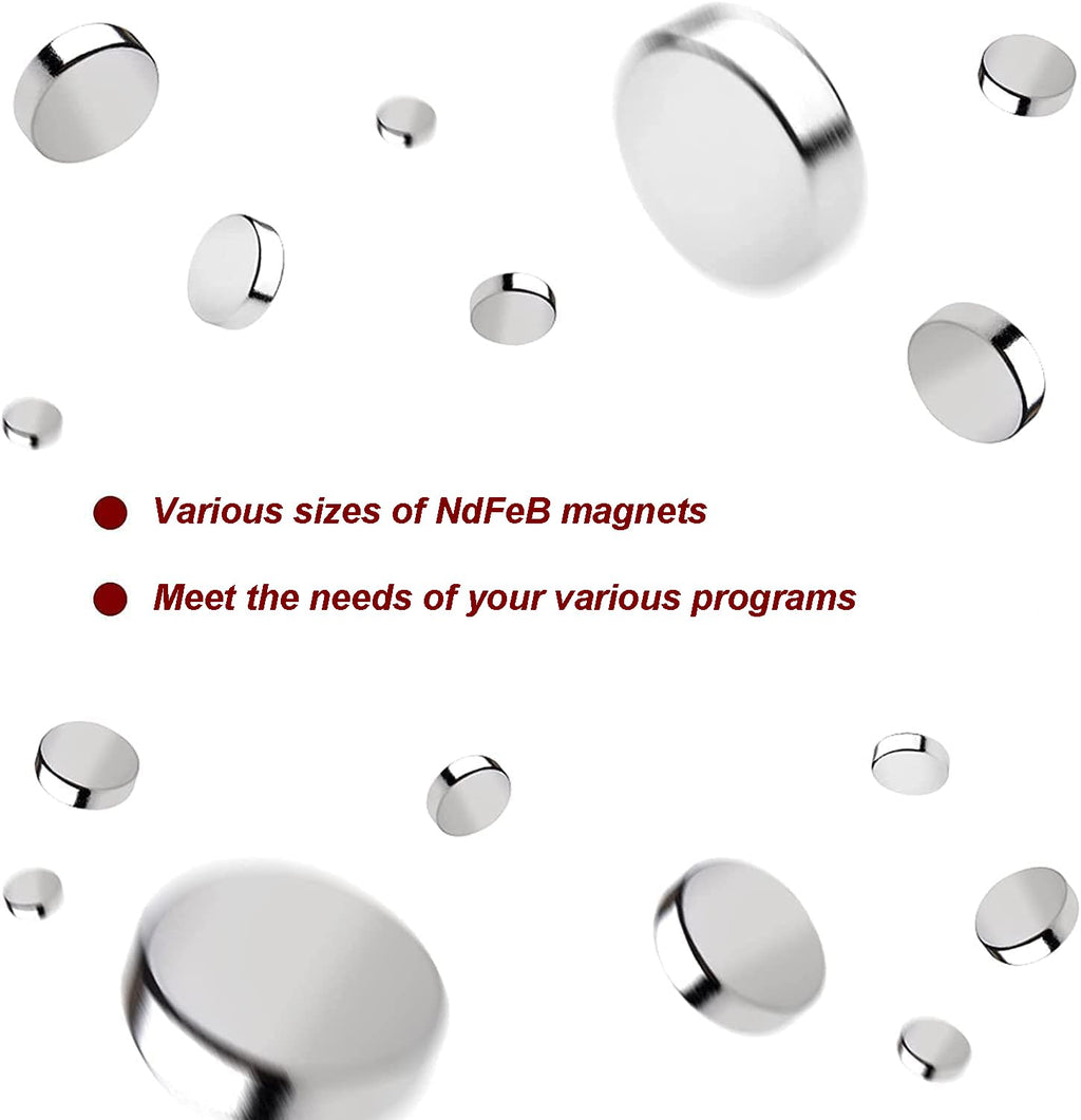 RHINOCATS 400Pcs Small Magnets, 4 Different Sizes Tiny Mini Magents, Multi-Use for Fridge, DIY, Office, Hobbies, Crafts and Science