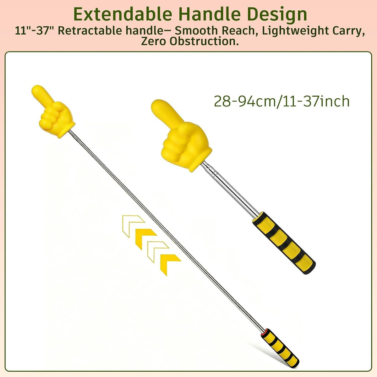 2Pcs Extendable Pointer Finger Stick,37" Telescopic Teacher Pointer