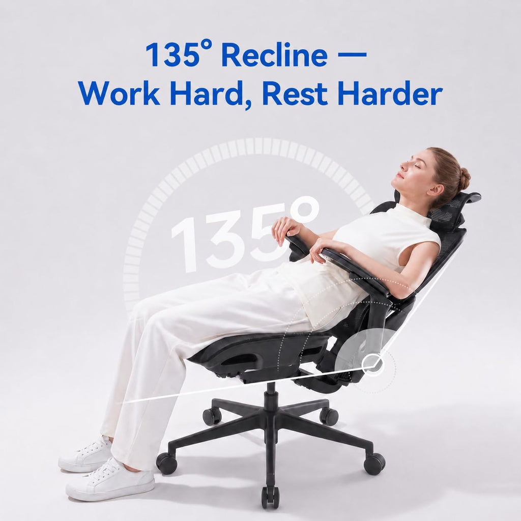 SIHOO M18 Ergonomic Office Chair, Mesh Back Desk Chair with Headrest