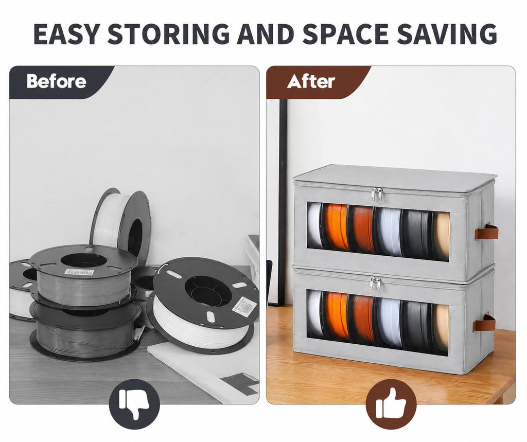 Qozary Filament Storage Box, 4 Pack Filament Container for 3D Printing