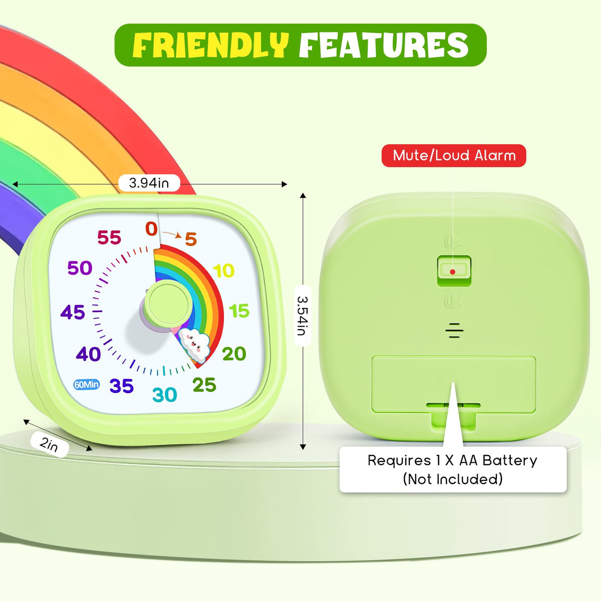 Visual Timer for Kids, 60-Minute Countdown Silent Operation Timer