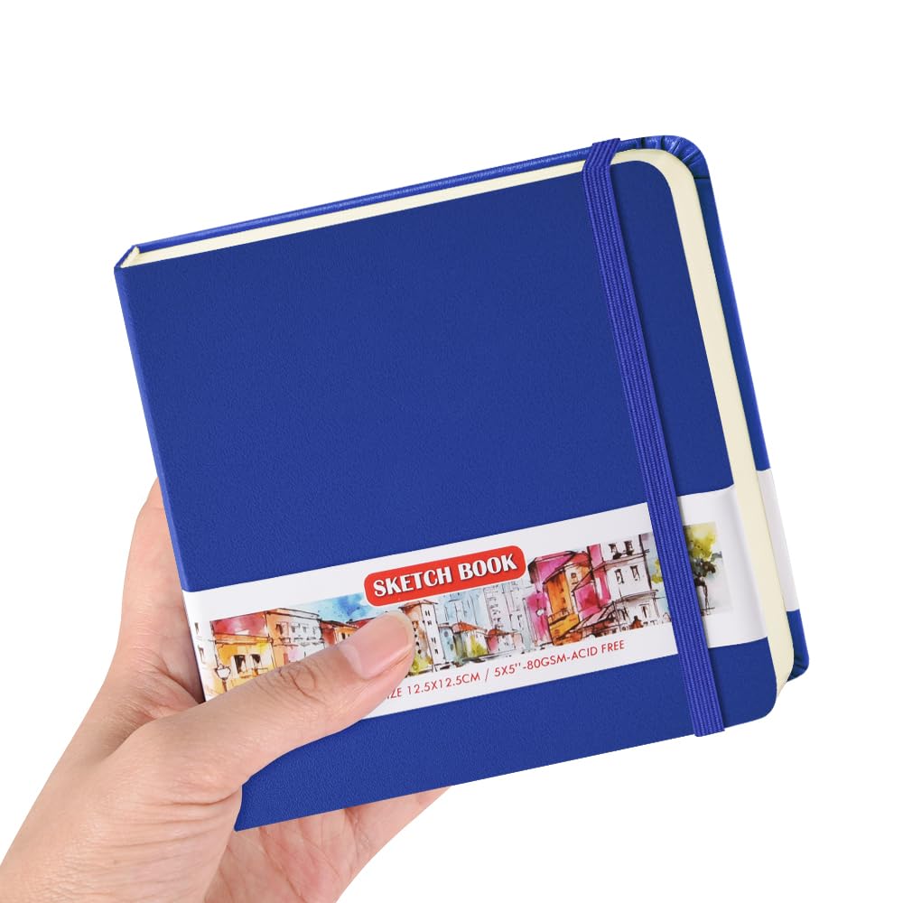 E-WEICHEN Hardcover Art Sketchbook – 100 Pages, 80 GSM Acid-Free Paper | PU Leather & Cloth Cover Options