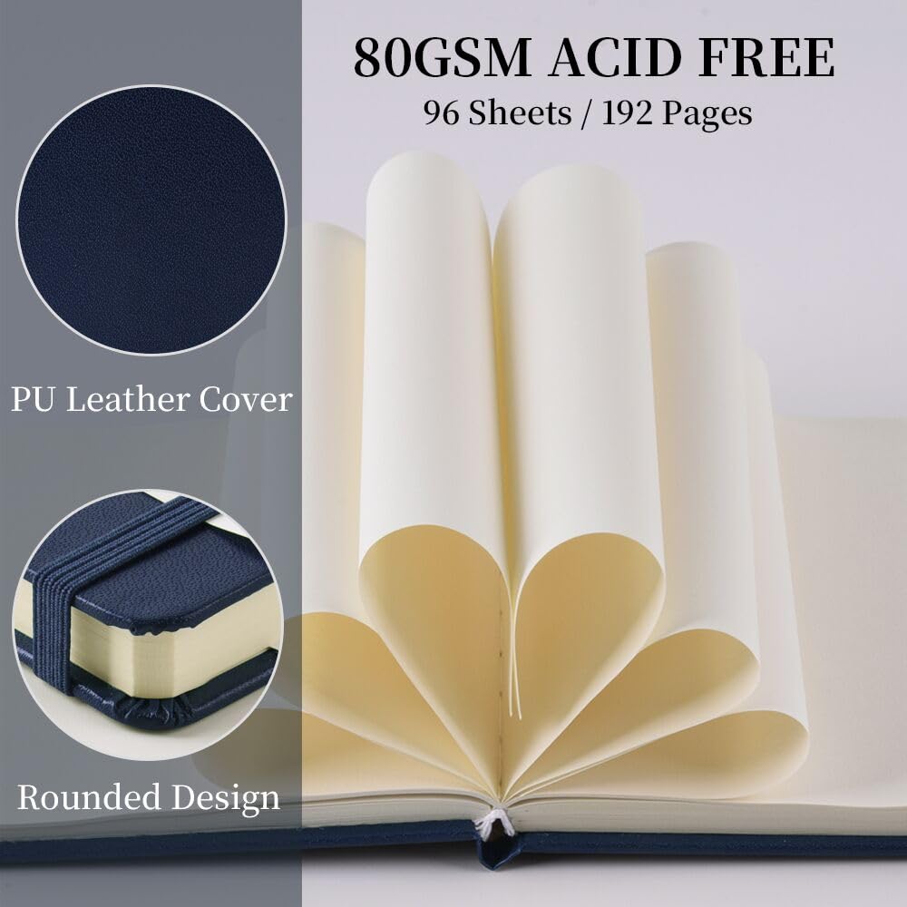 E-WEICHEN Hardcover Art Sketchbook – 100 Pages, 80 GSM Acid-Free Paper | PU Leather & Cloth Cover Options