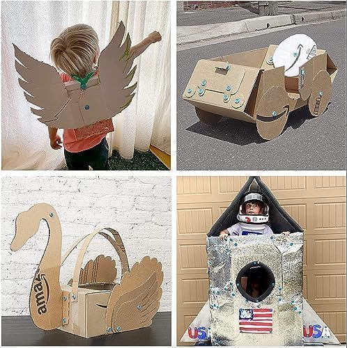 Makedo Discover | Safe Cardboard Construction Tool Kit for Kids, 126 Pieces