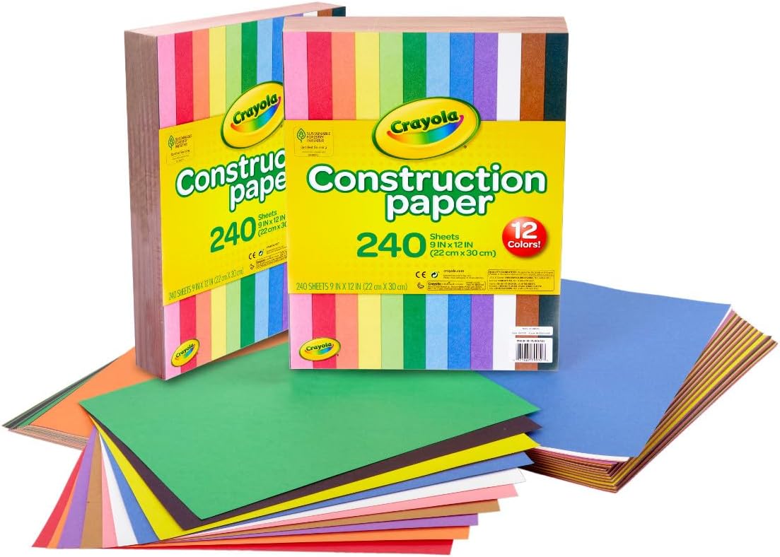 Crayola Construction Paper Bulk Pack 480ct, School Art & Craft Supplies
