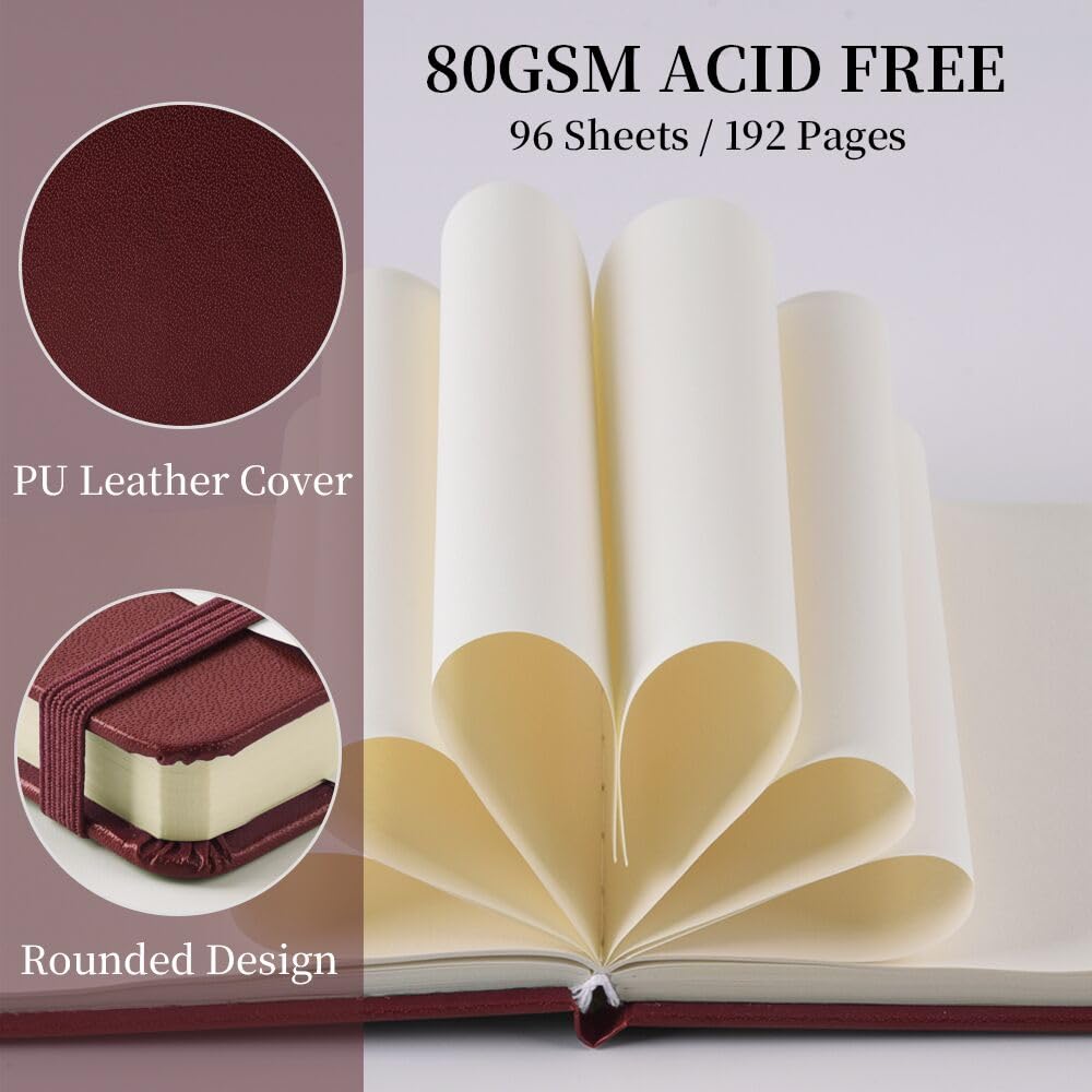 E-WEICHEN Hardcover Art Sketchbook – 100 Pages, 80 GSM Acid-Free Paper | PU Leather & Cloth Cover Options