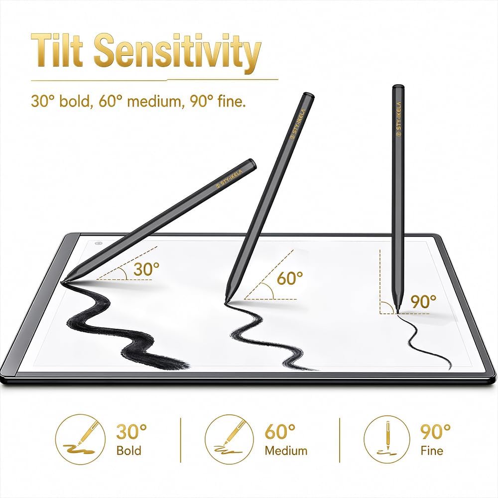 Magnetic EMR Stylus Pen for Remarkable 2 & 1, Kindle Scribe, BOOX and Samsung Galaxy Tab, Digital Pen with Eraser, 4096 Pressure Levels, Palm Rejection, Tilt Support, 10 Replacement Tips