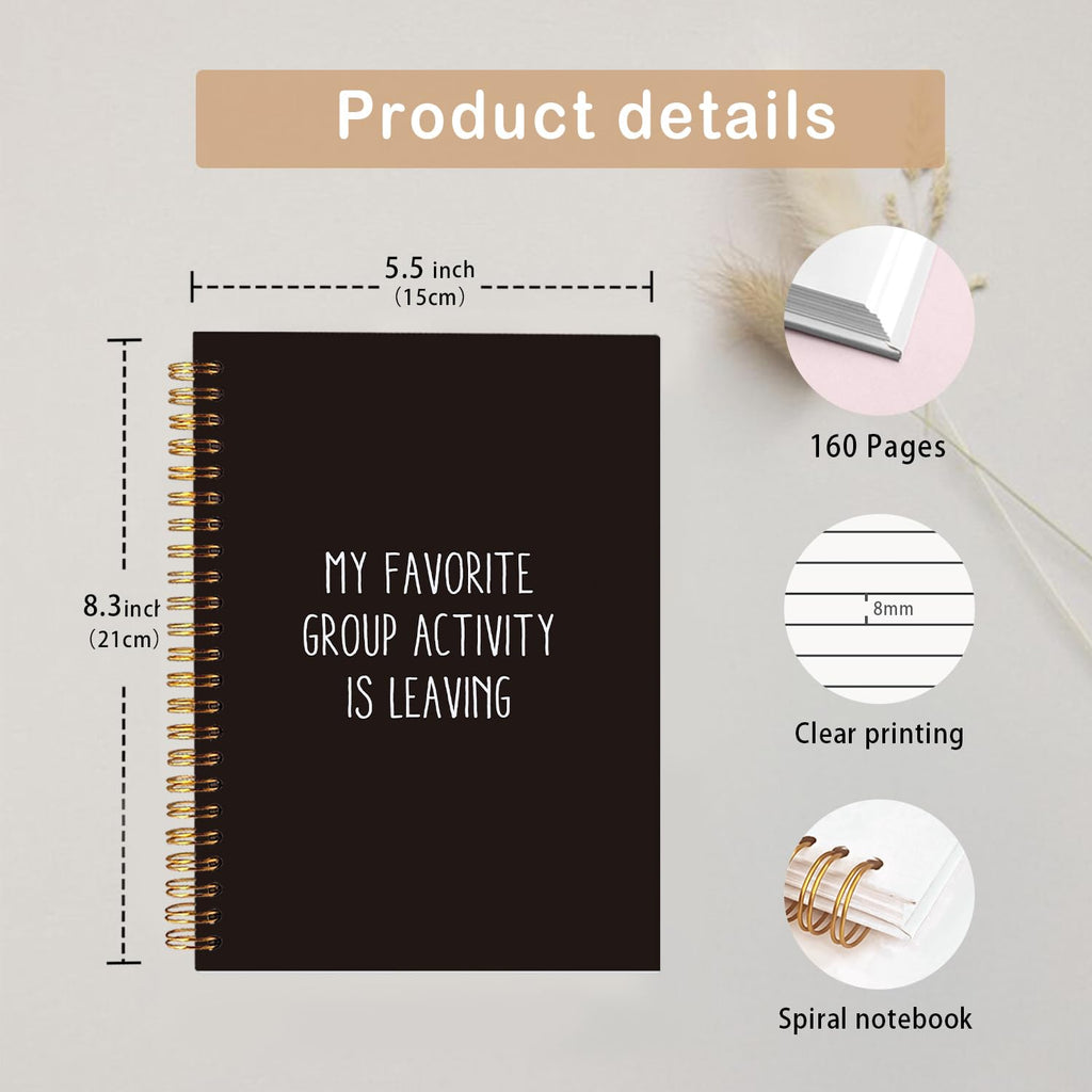 Funny Black Cat Spiral Notebook,Office Notebooks for Work