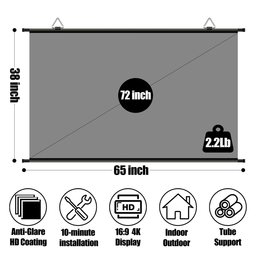 120 inch Projector Screen, ALR Projection Screen for Indoor Outdoor
