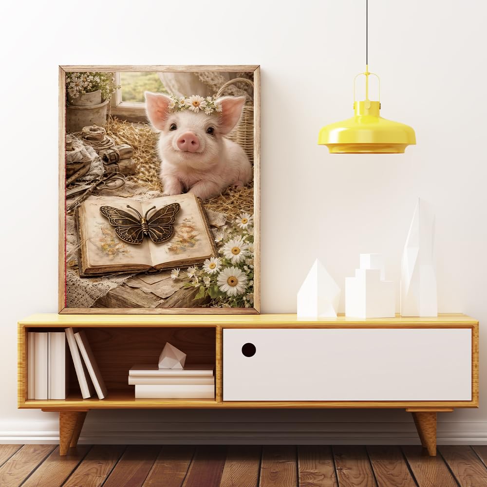 VICESESE 5D Diamond Painting Kit for Adults 12x16 Inch Diamond Art Set Cute Duck Animal Diamond Painting DIY Diamond Art Full Drill Crystal Painting for Home Wall Decor