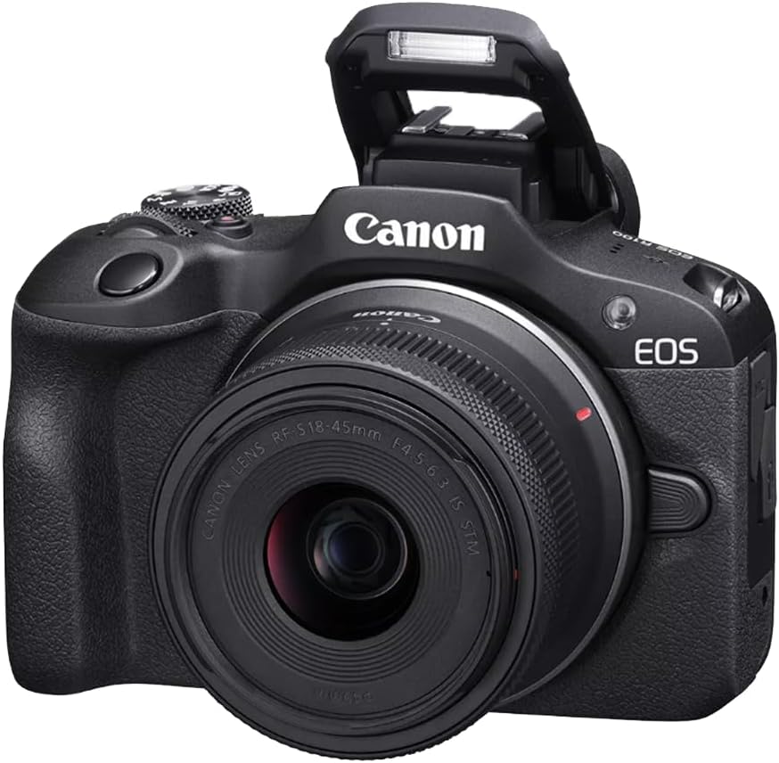 Canon EOS R100 Mirrorless Camera Body with RF-S 18-45mm F4.5-6.3 is STM Lens 6052C012 Bundle with Deco Gear Photography Bag + Microphone + Monopod + Software & Accessories Kit