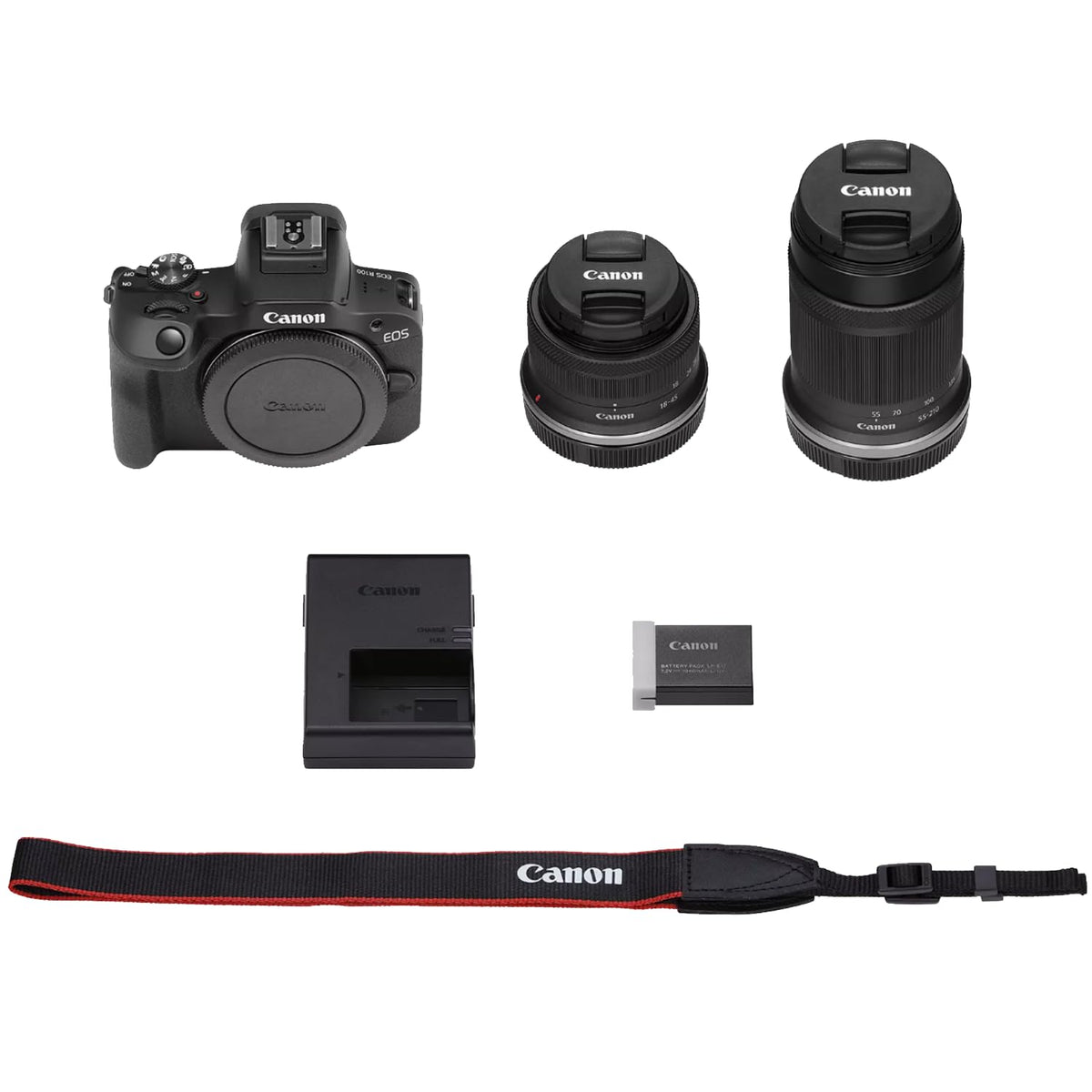 Canon EOS R100 Mirrorless Camera Body with RF-S 18-45mm F4.5-6.3 is STM Lens 6052C012 Bundle with Deco Gear Photography Bag + Microphone + Monopod + Software & Accessories Kit
