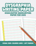 Highlighted Handwriting Practice Paper with Colored Lines & Left Margin