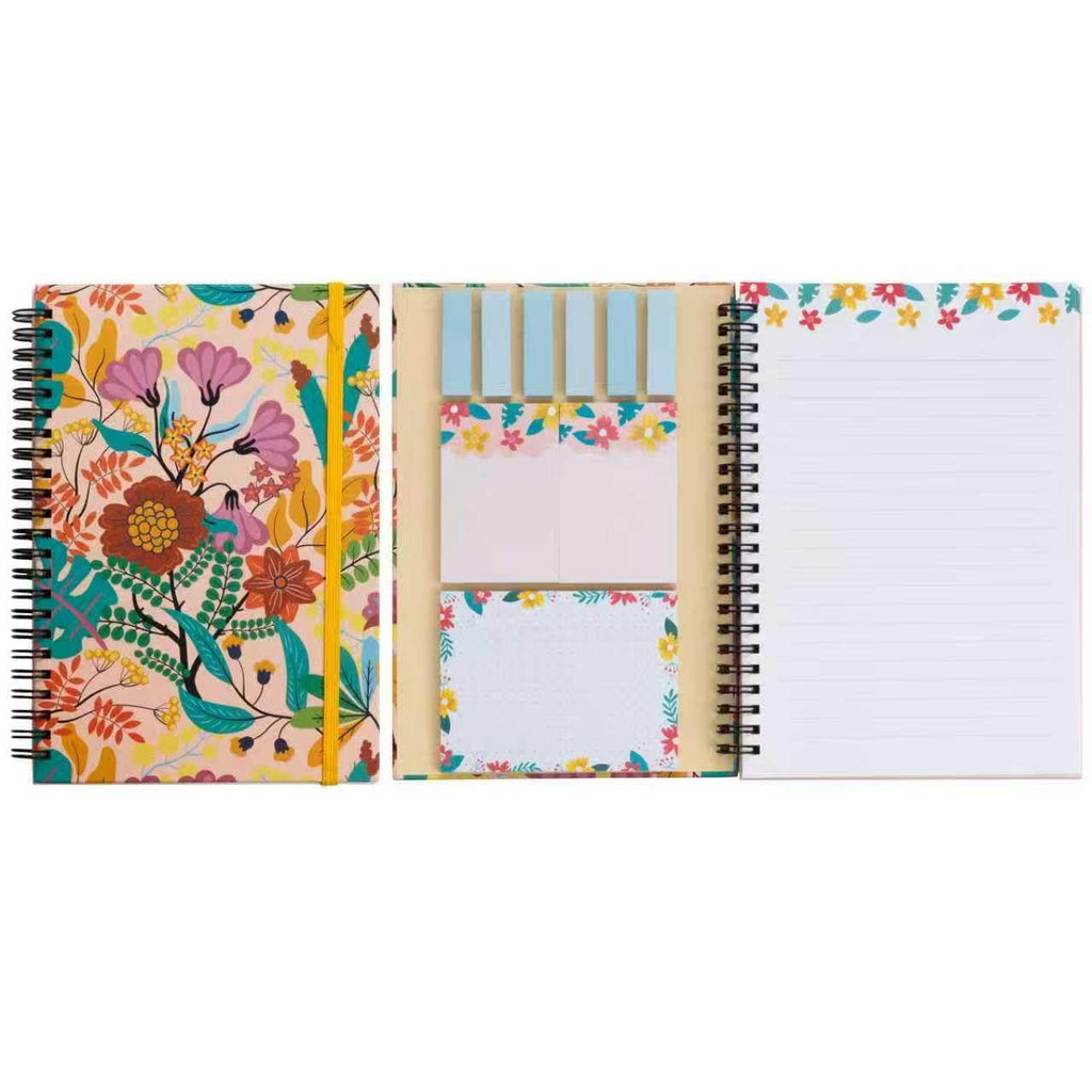 A5 Spiral Sticky Notebook,with 9 pads of decorated sticky notes and a handy notebook,for Bible study;Note Pads Teacher Appreciation Gift Writing Memo Pads School Office Supplies and Daily Life Organization (Daisy)