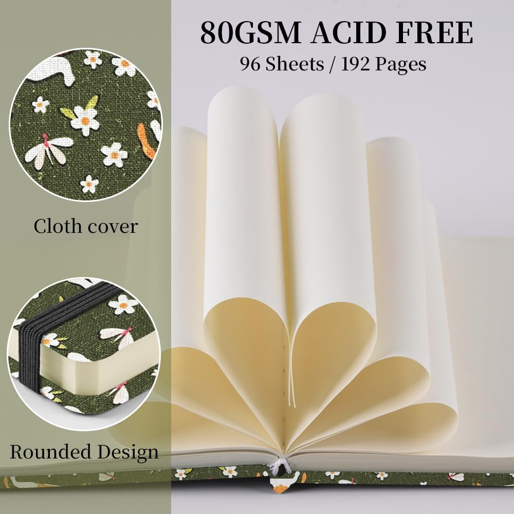 E-WEICHEN Hardcover Art Sketchbook – 100 Pages, 80 GSM Acid-Free Paper | PU Leather & Cloth Cover Options