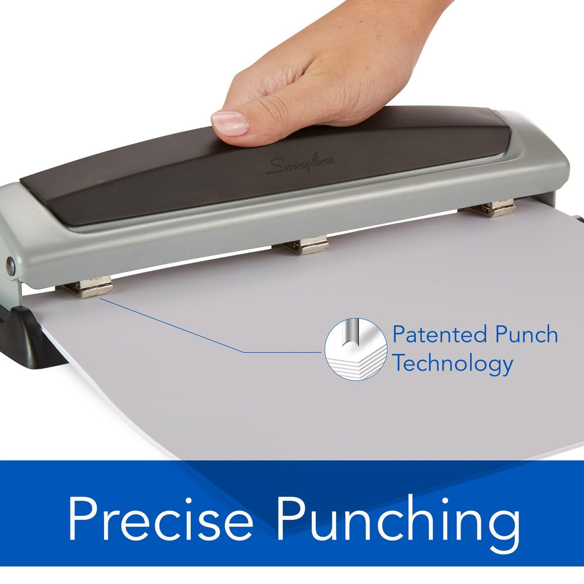 Swingline Precision Pro 3-Hole Punch – 10-Sheet Capacity, Adjustable 2-3 Hole, Metal (74037)