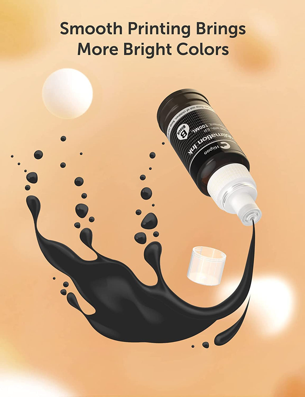 Hiipoo Sublimation Ink Refilled Bottles Compatible for ET2800 ET2903 ET4800 ET2988 ET-2400 ET2980 ET3850 ET4950 ET-2803 ET-2850 ET-2750 ET2760 Inkjet Printers Heat Press Transfer on Mugs T-Shirts