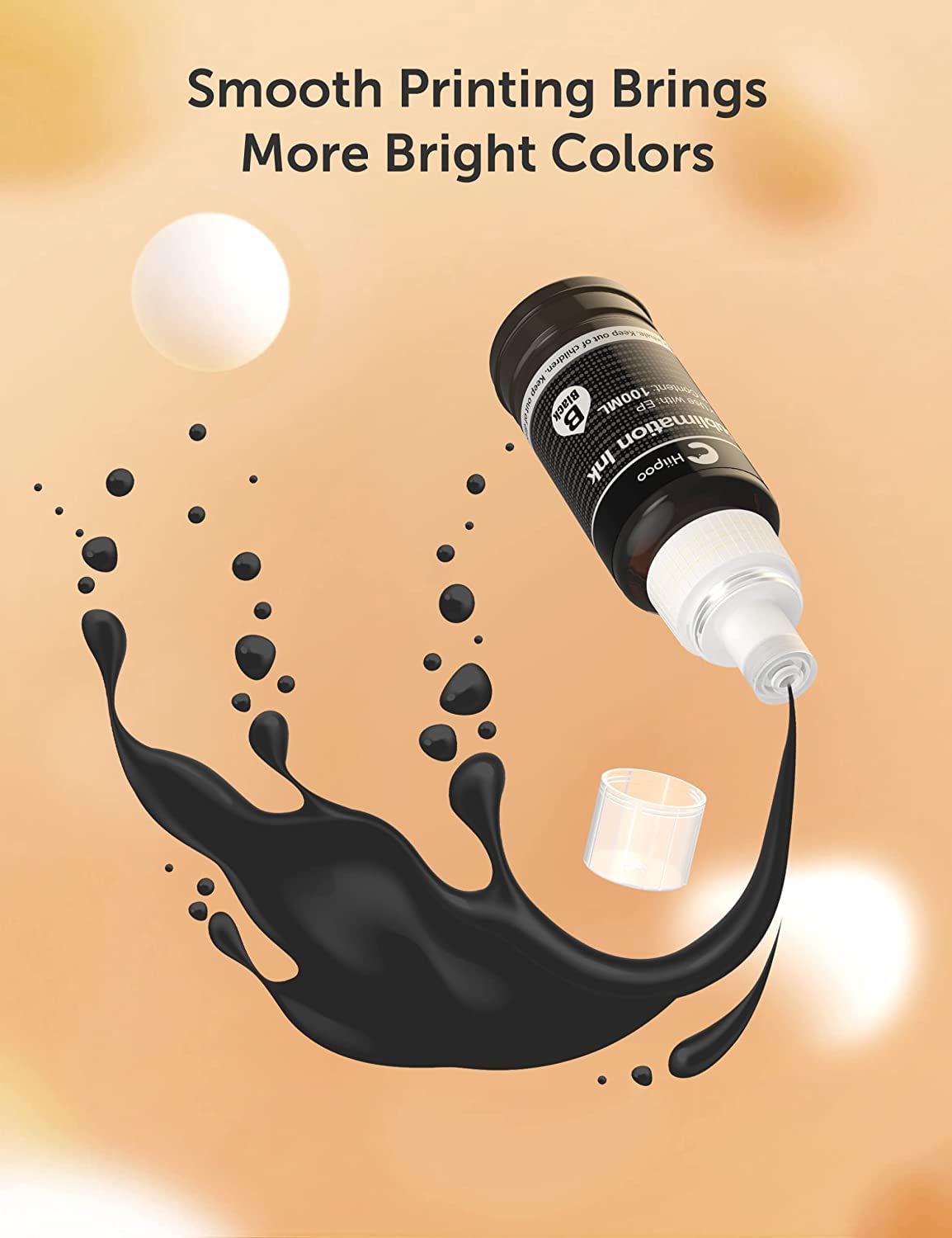 Hiipoo Sublimation Ink Refilled Bottles Compatible for ET2800 ET2903 ET4800 ET2988 ET-2400 ET2980 ET3850 ET4950 ET-2803 ET-2850 ET-2750 ET2760 Inkjet Printers Heat Press Transfer on Mugs T-Shirts