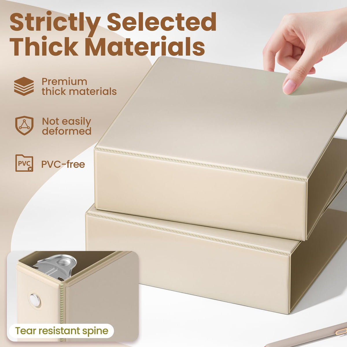 SUNEE 3 Ring Binder 1 Inch 4 Pack, Clear View 1" Binders Three Ring PVC-Free (Fit 8.5x11 Inches) for School or Office Supplies, Assorted Pastel