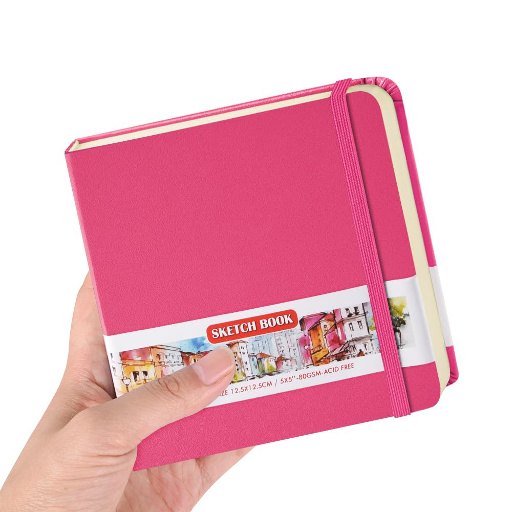 E-WEICHEN Hardcover Art Sketchbook – 100 Pages, 80 GSM Acid-Free Paper | PU Leather & Cloth Cover Options