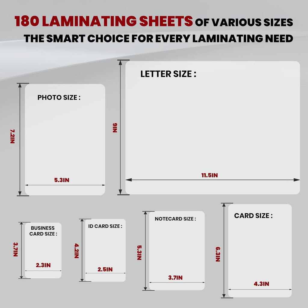 CAREGY 180 Count Thermal Laminating Pouches,5Mil