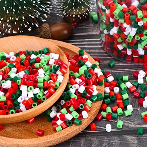 2800 Piece Fuse Bead Assortment - Christmas Craft Beads with Storage Box for DIY Decorations, 5 Colors