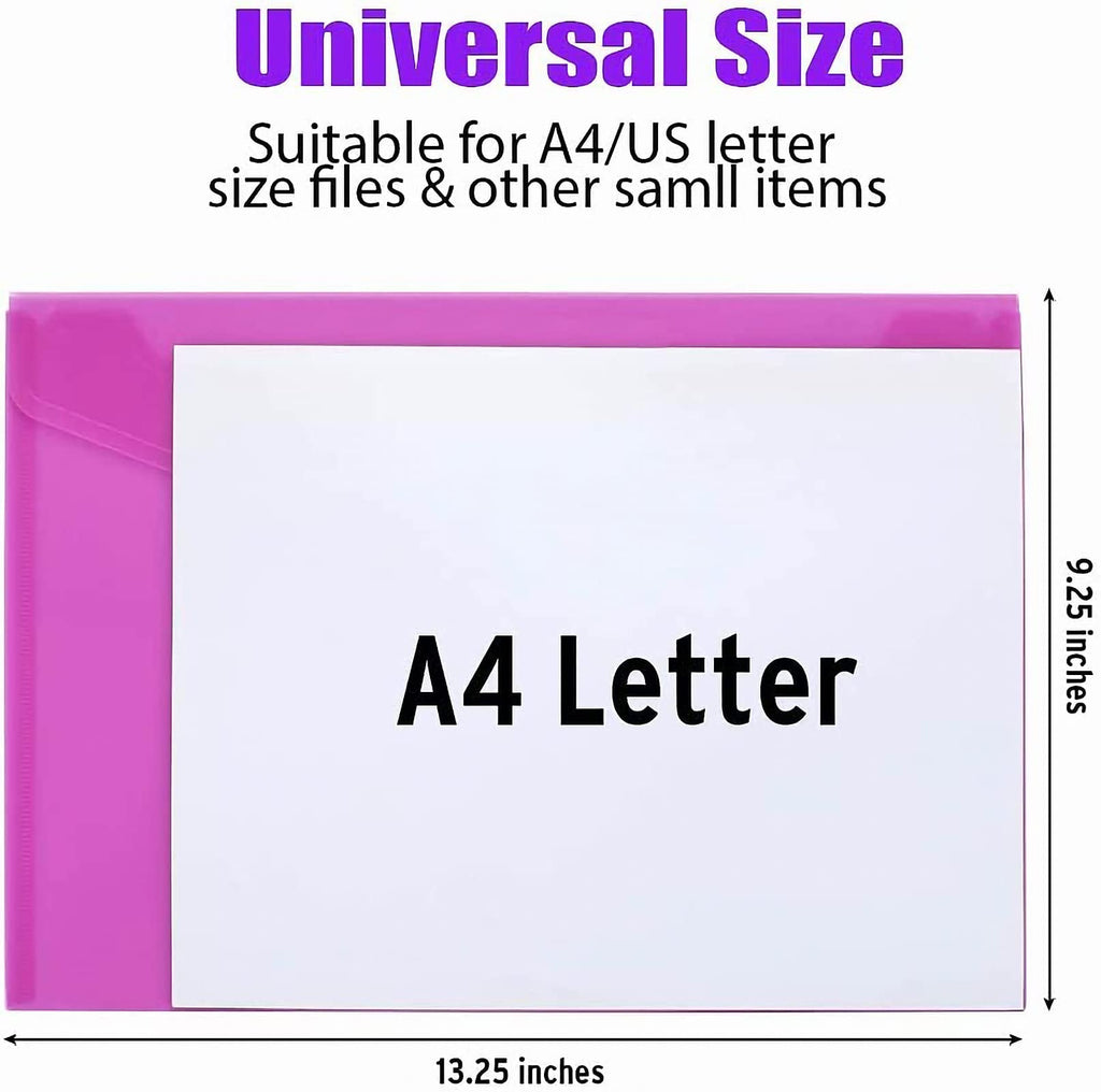 Sooez 10 Pack File Folders, Clear Poly Envelopes Plastic Folders A4 Pouch