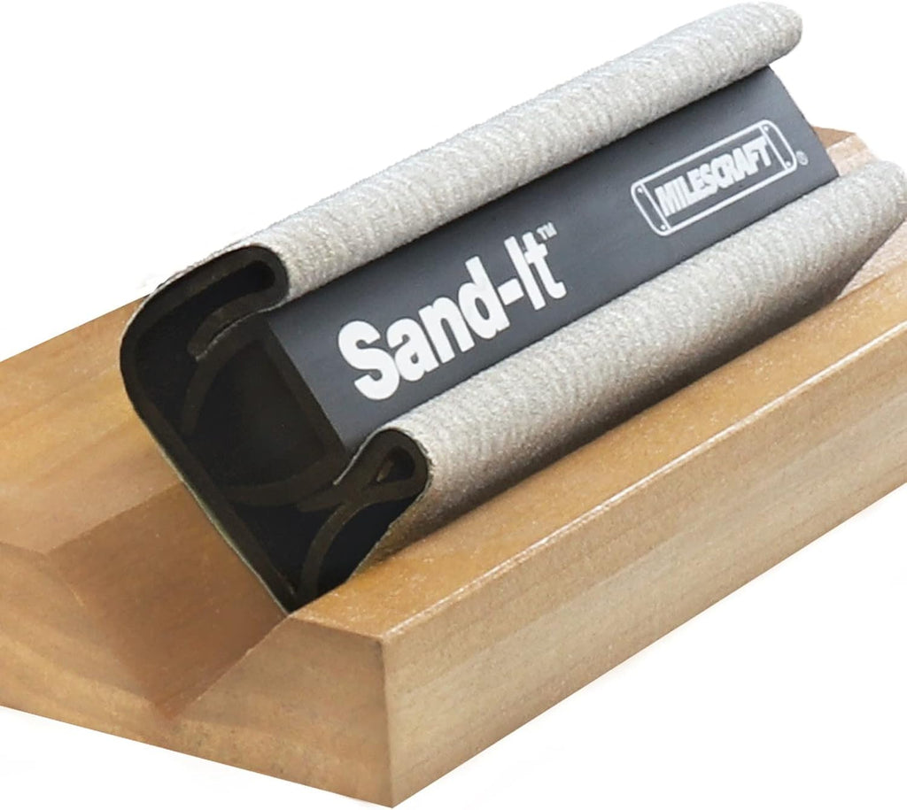 Milescraft 1622 Sand-It Multi-Surface Sanding Block. Sand Flat, Concave, Convex & Round Surfaces or Fit into Tight Spaces. Accepts any ¼ Sheet of Sand Paper. 150 Grit Sand Paper Included