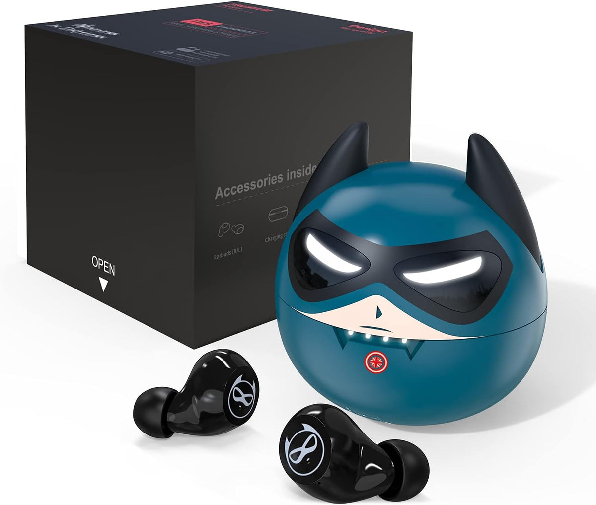 Kids Wireless Earbuds, Noise Reduction Earbuds for Kids Bluetooth 5.0 Waterproof in-Ear Headphones with Mic and Charging Case, Deep Bass Touch Control 36H Playtime Headset for School.