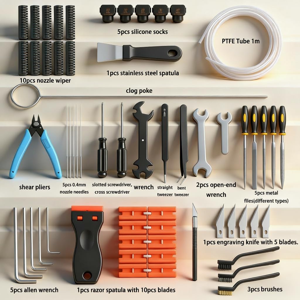 61-Piece 3D Printer Tool Kit for Bambu Lab A1/A1 Combo, Maintenance Set