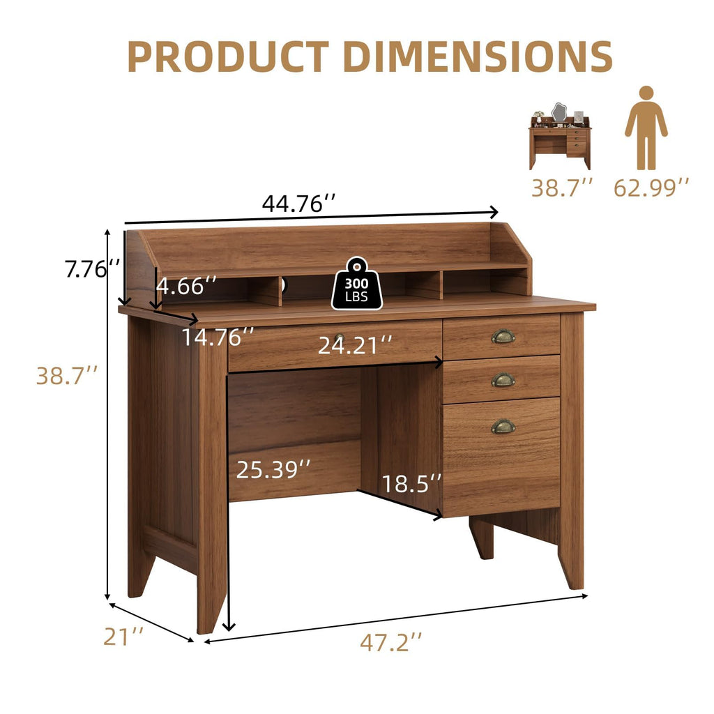 4 EVER WINNER 47-Inch Student Desk with Drawers