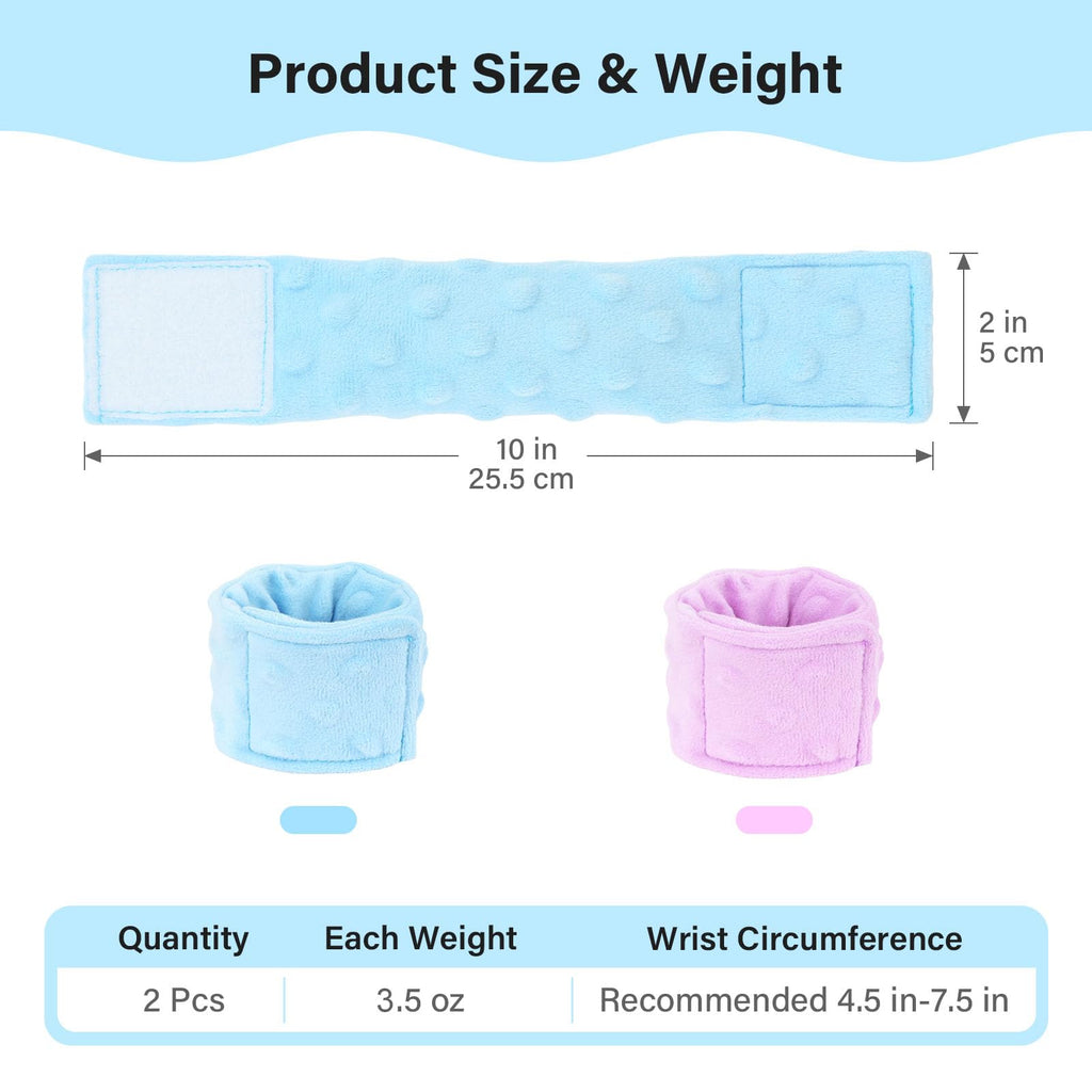 Sensory Weighted Bracelets for Kids, Sensory Wristbands for Autism ADHD SPD Anxiety Relief, Calming and Focus for Special Needs Child, Two Pack, Light Purple