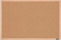 Quartet Cork Bulletin Board, 23 × 35 Inches, Oak Finish (K–12)