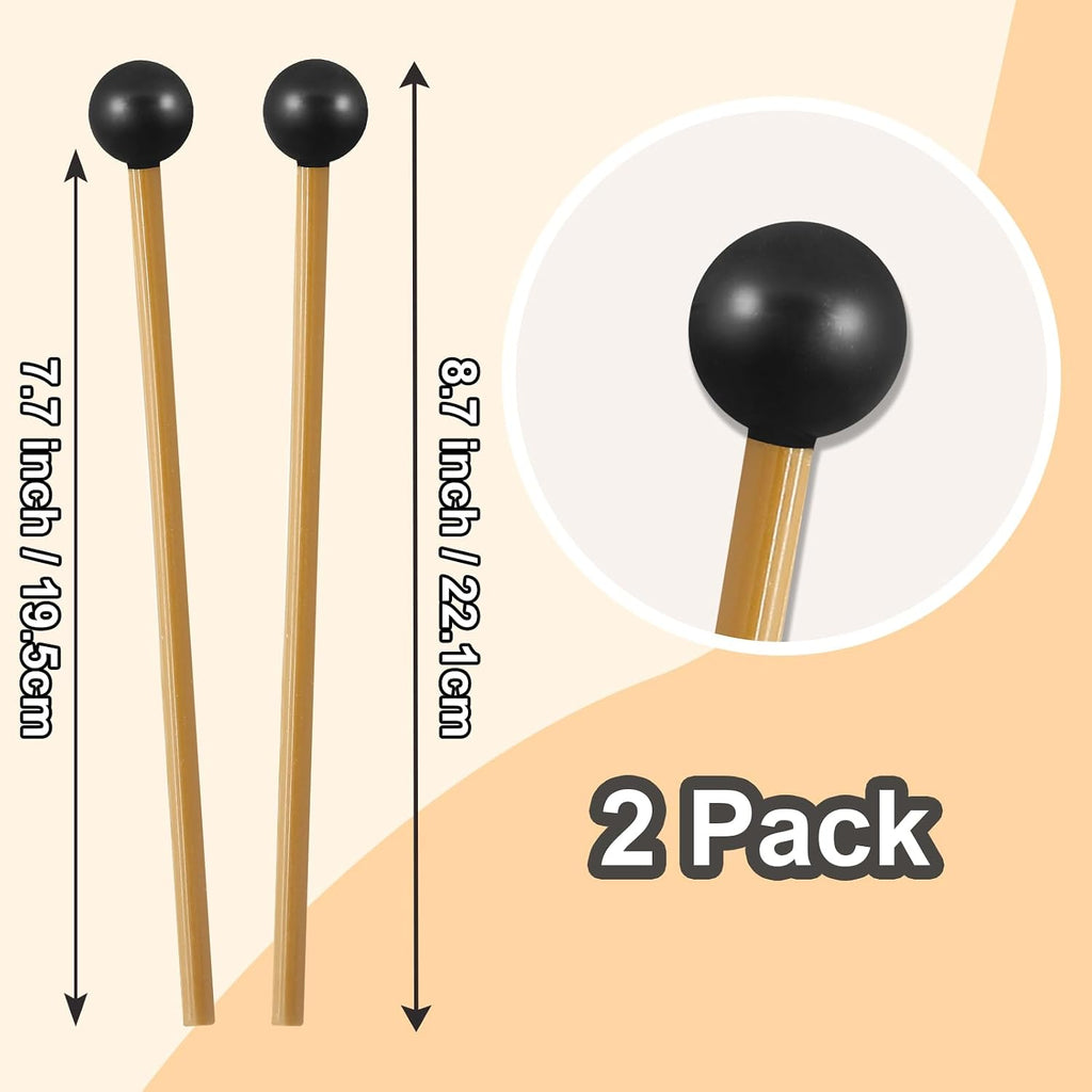 Luomorgo Glockenspiel Mallets, Rubber Head Xylophone Mallets, 2 Pcs