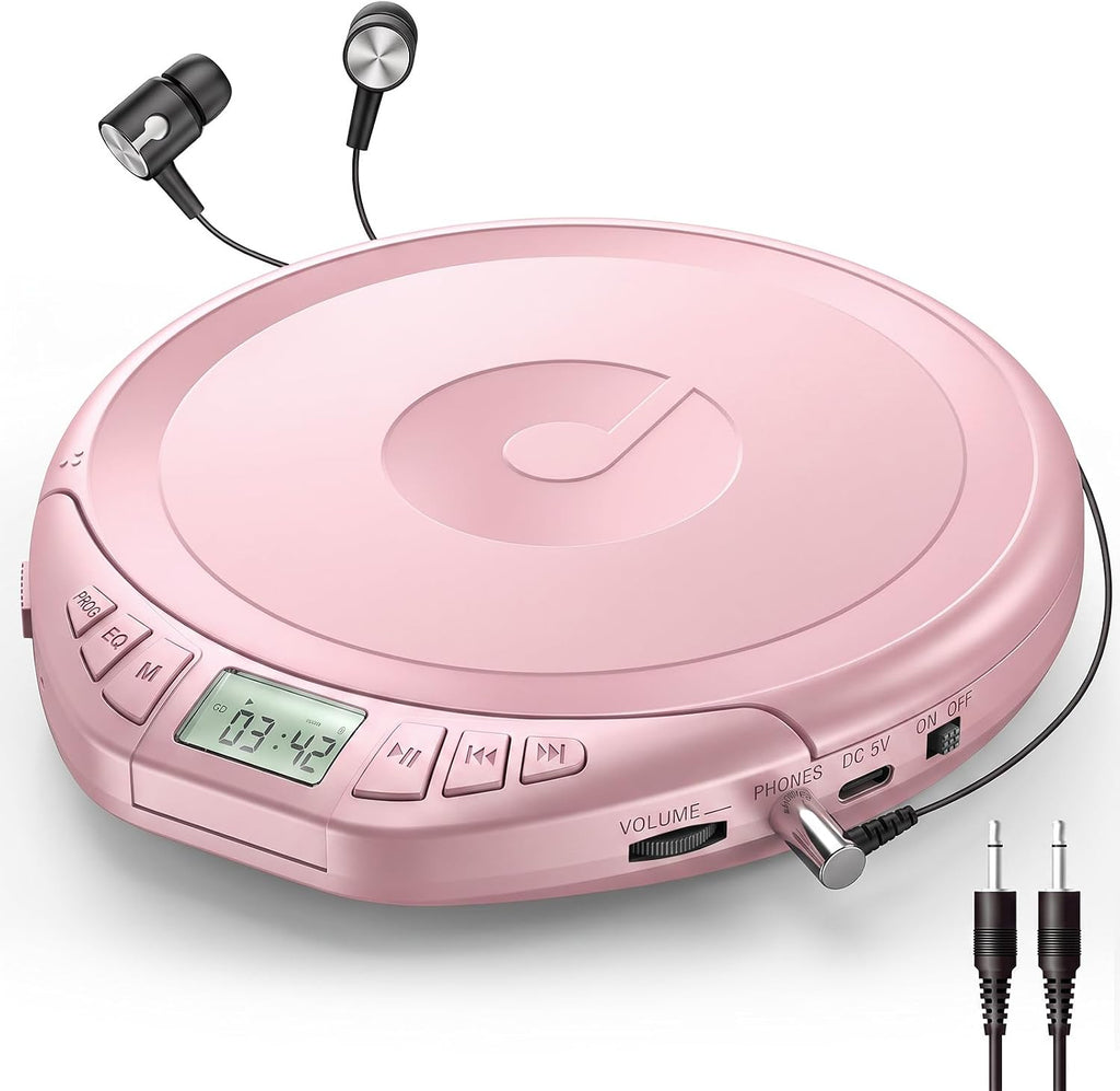 Gueray H-01 Portable CD Player with Earphones for Learning (K–12)