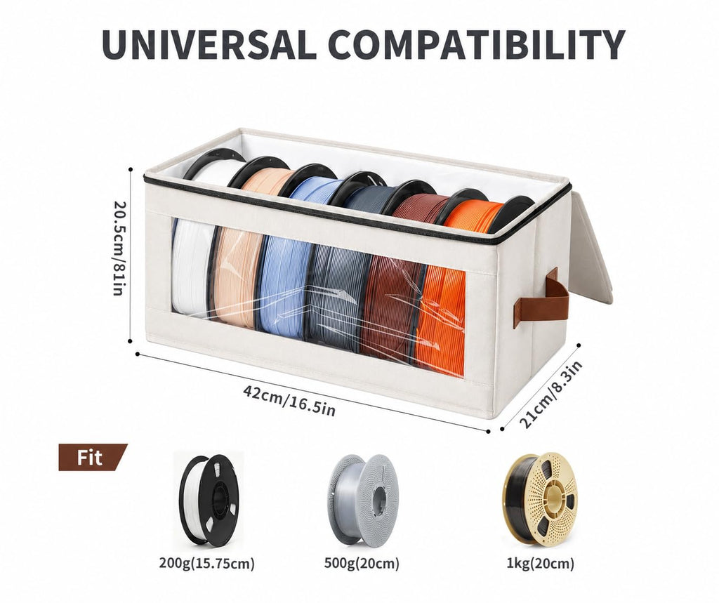 Qozary Filament Storage Box, 4 Pack Filament Container for 3D Printing