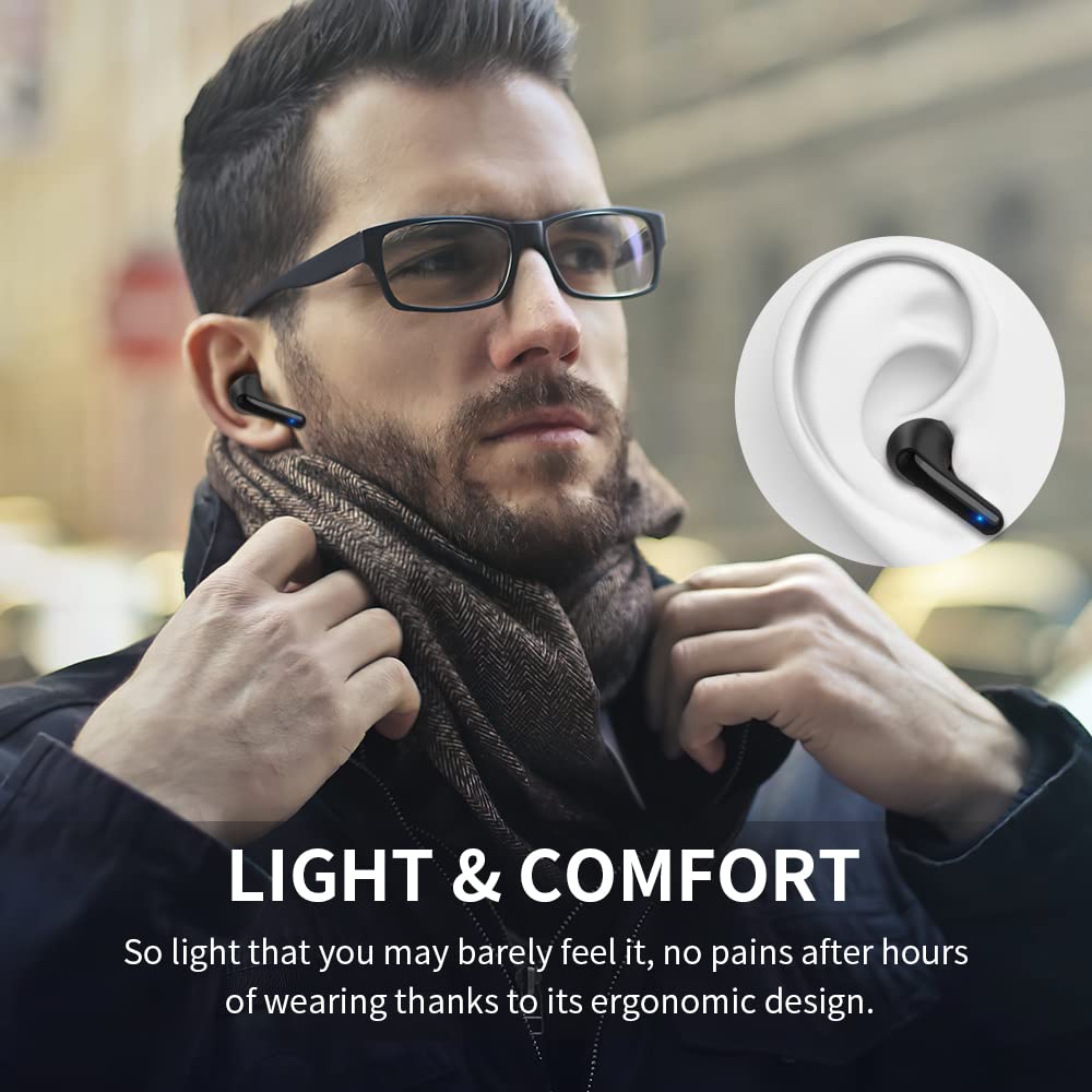 Kids Wireless Earbuds, Noise Reduction Earbuds for Kids Bluetooth 5.0 Waterproof in-Ear Headphones with Mic and Charging Case, Deep Bass Touch Control 36H Playtime Headset for School.