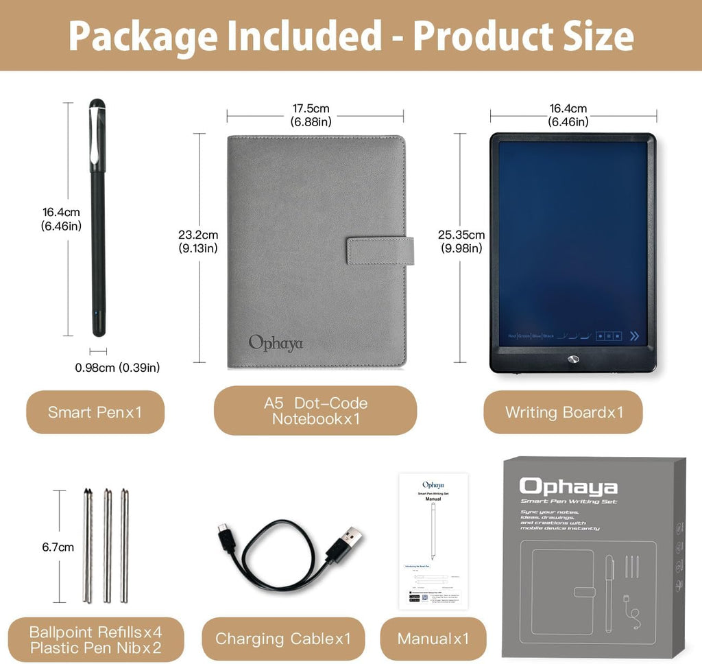 Ophaya Smart Pen & Reusable Digital Notebook – Sync Notes to Your App