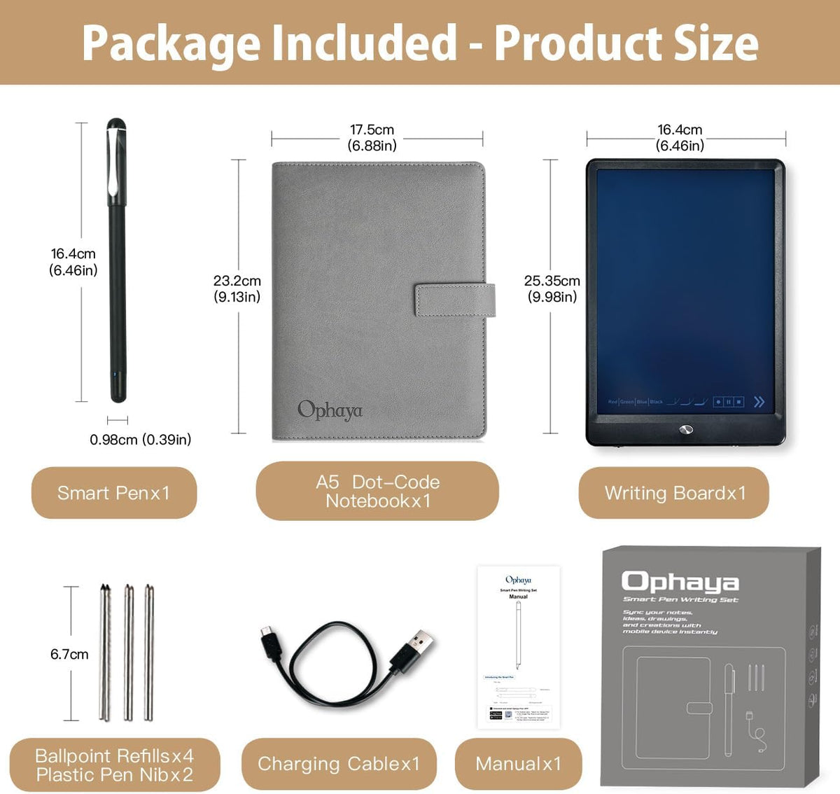 Ophaya Smart Pen & Reusable Digital Notebook – Sync Notes to Your App